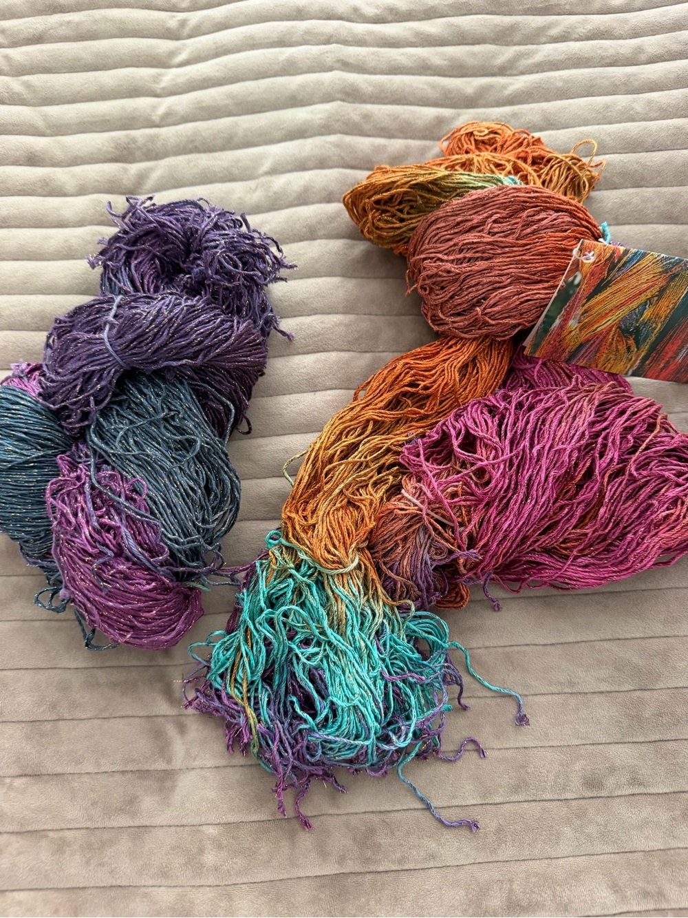 Blue heron 60” strand bundles Multicolor Hand-Dyed Yarn - Vibrant Purple, Teal,